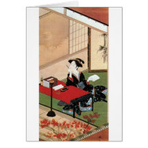 手紙を書く女, 春章 Frau, die einen Brief, Shunsho schreibt Karten