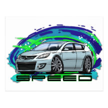 07-09 Speed3_White Carte Postale