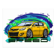 07-09 Speed3_Yellow Carte Postale