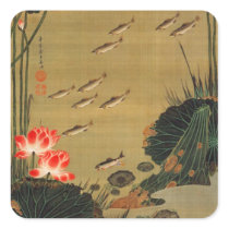 17. 蓮池遊魚図, 若冲 Teich mit Lotus, Jakuchū