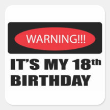 18ème Autocollants d'anniversaire