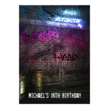 18ème Grunge urbaine d'art de la rue des hommes de Invitations