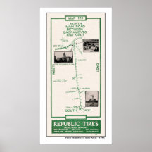 1914 Karte, Galt nach Sacramento über Elch-Waldung Poster