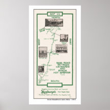 1914 Karte, Haywards zu Byron heißen Quellen Poster