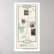 1914 Karte, Madera zum groben Gold Poster