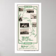 1914 Karte, San Luis Obispo zu Santa Maria Posterdruck