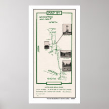 1914 Karte, Stockton zu Galt über Lodi Poster