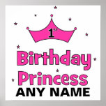 1. Geburtstags-Prinzessin!  mit rosa Krone Posterdrucke