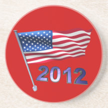 2012 avec le drapeau des Etats-Unis Dessous De Verres
