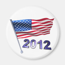 2012 mit USA-Flagge Kühlschrankmagnet