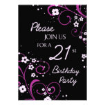 21ème carte d'invitation de fête d'anniversaire de