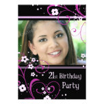 21ème Carte d'invitation de photo de fête d'annive
