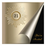 21ème événement d'anniversaire de noir en bronze d faire-parts