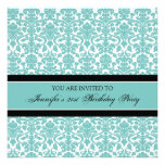 21èmes invitations de fête d'anniversaire de damas