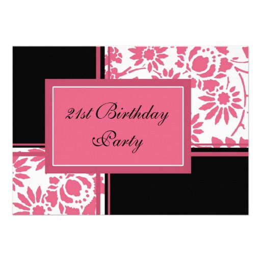 21èmes invitations florales de fête d'anniversaire