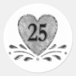 25. Jahrestag - Silber Runder Sticker