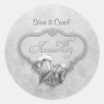 25ème anniversaire de mariage de calla argentée autocollants