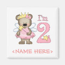 2. Geburtstag Prinzessin-Bear Kühlschrankmagnete