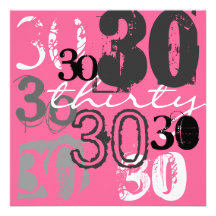 30ème Invitations de fête d'anniversaire