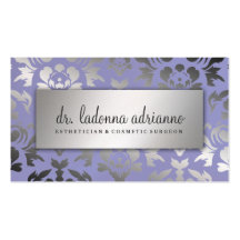 311 Ladonna Damast-Silber-Lavendel Visitenkarten