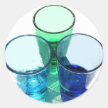 3 farbige Cocktail-Schnapsglas - Art 1 Runde Aufkleber