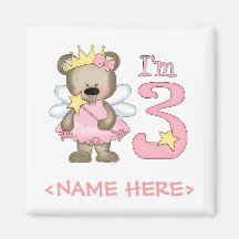 3. Geburtstag Prinzessin-Bear Magnete