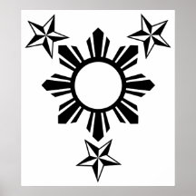 3 Sterne und Sun Poster