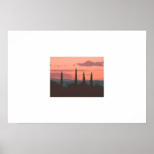 4 Bäume u. Sonnenuntergang Plakatdrucke