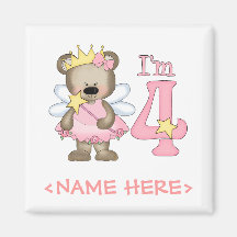 4. Geburtstag Prinzessin-Bear Kühlschrankmagnet