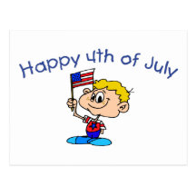 4 juillet heureux (garçon) carte postale