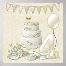4ème anniversaire copie d'affiche de princesse