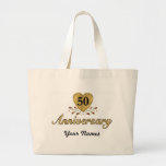 50. Jahrestag - Gold Leinentasche