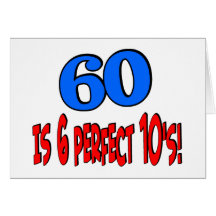60 ist 6 perfekte 10's (BLAU) Grußkarten