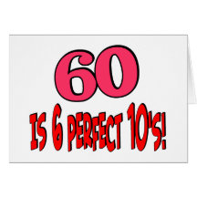 60 ist 6 perfekte 10's (ROSA) Grußkarten