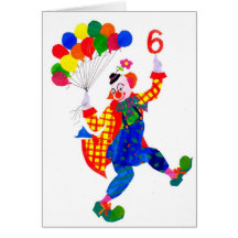 6-jährige alte Geburtstagskarte des Clowns