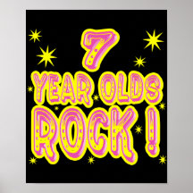 7-Jährige Felsen-! (Rosa) Plakat-Druck