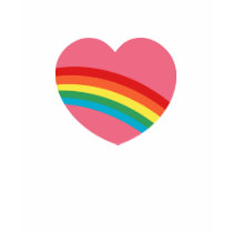 80er Regenbogen-Herz-T-Shirt