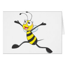 Abeille femelle joyeuse carte de vœux