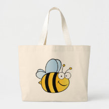Abeille mignonne de bande dessinée sac fourre-tout