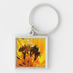Abeille sur une fleur porte-clefs