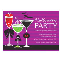 Abendessen-Party Einladung Halloweens Martini