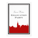 Abschluss der NYC Skyline-roter Silhouette-#2 DIY einladungen