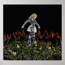 Abstrakte Linien Biomechannequin 1 Feuer Candycorn Poster