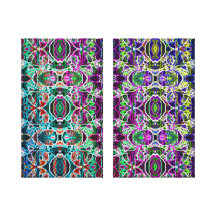 Abstraktes Regenbogenmandala-Fraktal Leinwand Drucke