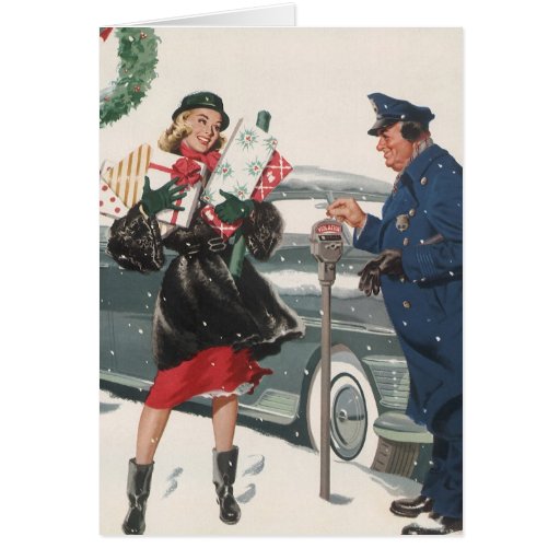 Achats vintages de Noël, carte personnalisable