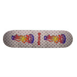 Achteckige Fliesen u. Taino Tänzer Skateboard Personalisiertes Skatedeck