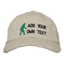 Addieren Sie Ihren eigenen Text, Bigfoot-Logo Bestickte Baseballcaps