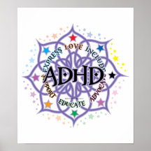ADHD Lotus Stammes- Plakatdrucke