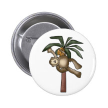 Affe im Bananen-Baum Anstecknadelbutton