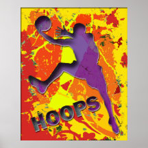 Affiche abstraite de joueur de basket